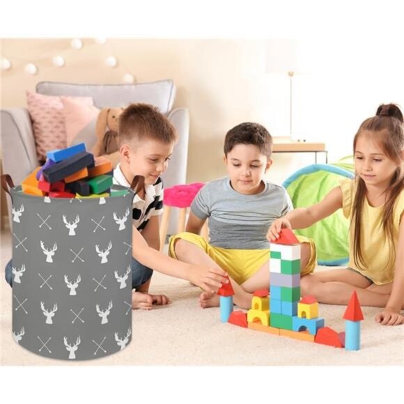 Large Storage Baskets,Waterproof Laundry Baskets,Collapsible Canvas Basket - Picture 4 of 6